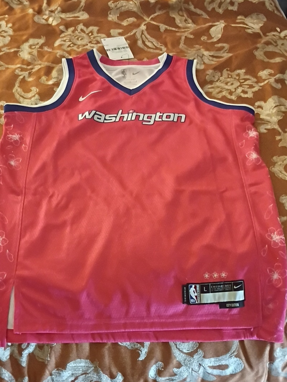 Nike Girls' Washington Pink Basketball Jersey with Blue Trim